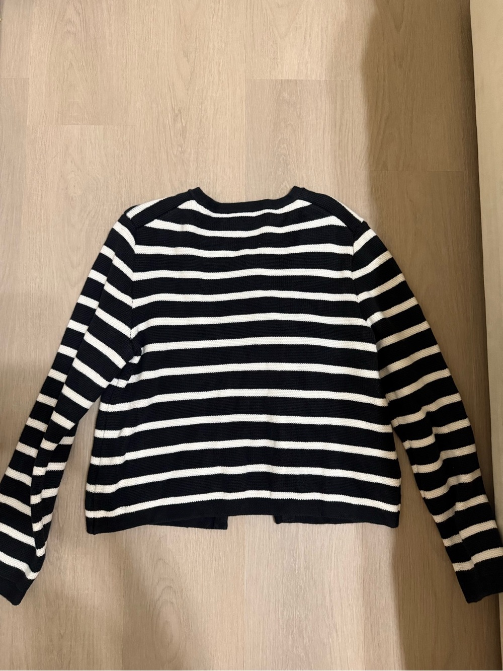 J. Crew Emilie sweater lady jacket in black white stripes classic casual - Picture 7 of 7